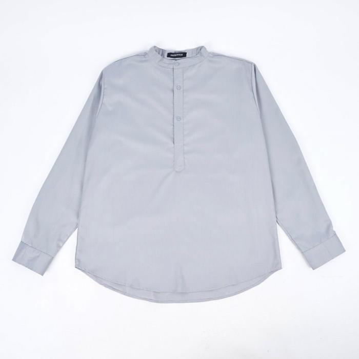 Gambar Dailyoutfits Kemeja Pria Baju Koko Muslim Katun Lengan Panjang Abu Premium Quality - S dari Daily Outfits DYO Kota Tangerang Tokopedia