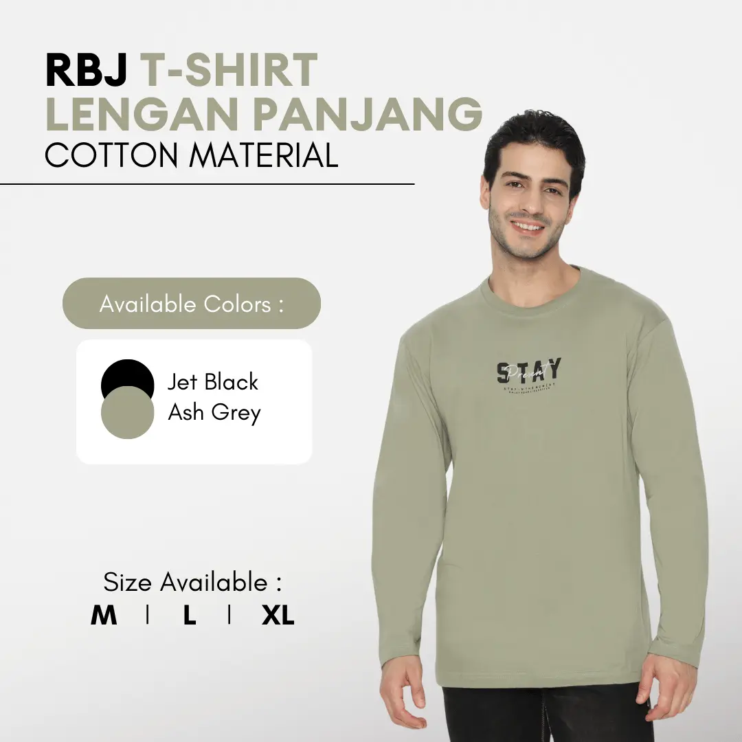 RBJ T-Shirt Cotton Lengan Panjang Pria 43047