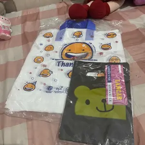 (±45-50 PCS) Kantong Kresek Soft Handle Motif “Smile” / Kresek Thank You / Plastik Putih Motif Softhandle Bag