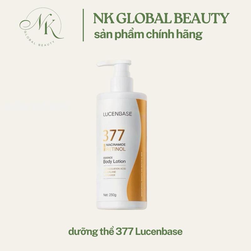 Sữa dưỡng thể 377 Niacinamide Retinol LUCENBASE hỗ trợ cấp ẩm, làm sáng da 250g