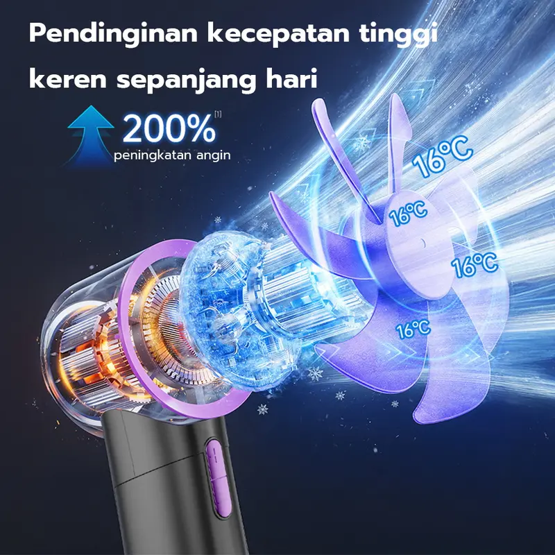 Skylumba Kipas Turbo High Speed Portable Angin Kencang 100 Level Kecepatan Putaran Baling-Baling Logam Angin LED Display FN30E 6