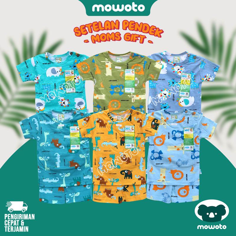 [ 3 setel ] Setelan PENDEK Moms Gift Terbaru ( 1-4 tahun ) Setelan Baju Main Anak Pendek - Mowoto 5