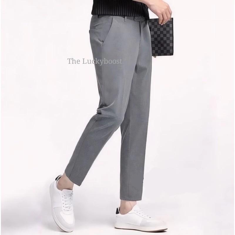 Product Introduction of THELUCKYBOSST Ankle Pants Celana formal kerja pria Slimfit dewasa kantor bahan woll kekinian Celana panjang casual celana ankle celana kuliah 7