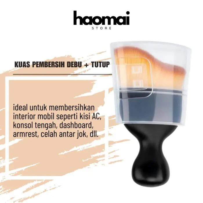 Sikat Pembersih Interior Mobil dengan Cover Kuas Detailing Pembersih Debu Dust Removal Brush