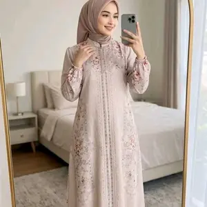 Gamis Clarissa Bahan Silk Premium Luxury – Dress Muslimah Elegant & Flowy (Busui Friendly)