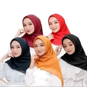 HIJAB BELLA SQUARE / JILBAB BELLASQUARE / KERUDUNG POLLYYCOTTON BELLA SQUARE SEGI EMPAT POLOS PERSEGI Lembut MUSLIM nyaman Wanita Atasan