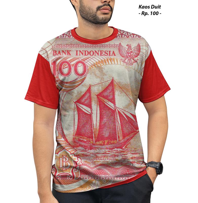 Kaos Unik Printing Jannah Cloth Motif Uang Seratus Rupiah Perahu - Shop ...