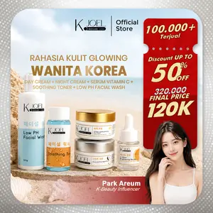 J.  KJOEL - Paket Bundling Day Cream + Moist & Glow Night Cream + Serum Vit C + Toner Wajah + Facial Wash