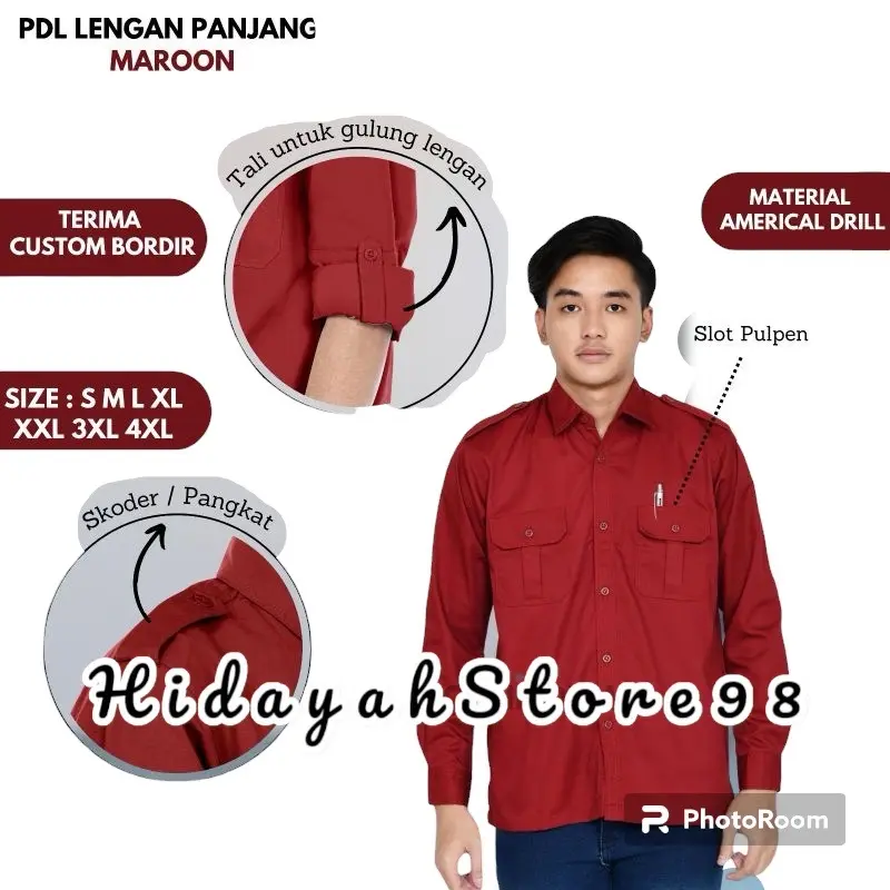 BAJU SERAGAM MERDEKA BELAJAR KEMEJA PDH LENGAN PANJANG MERDEKA BELAJAR PDL MERDEKA BELAJAR SERAGAM PENDIDIKAN GURU PENGGERAK MERDEKA BELAJAR KEMEJA DRILL MERDEKA BELAJAR Bordir Sekolah 4
