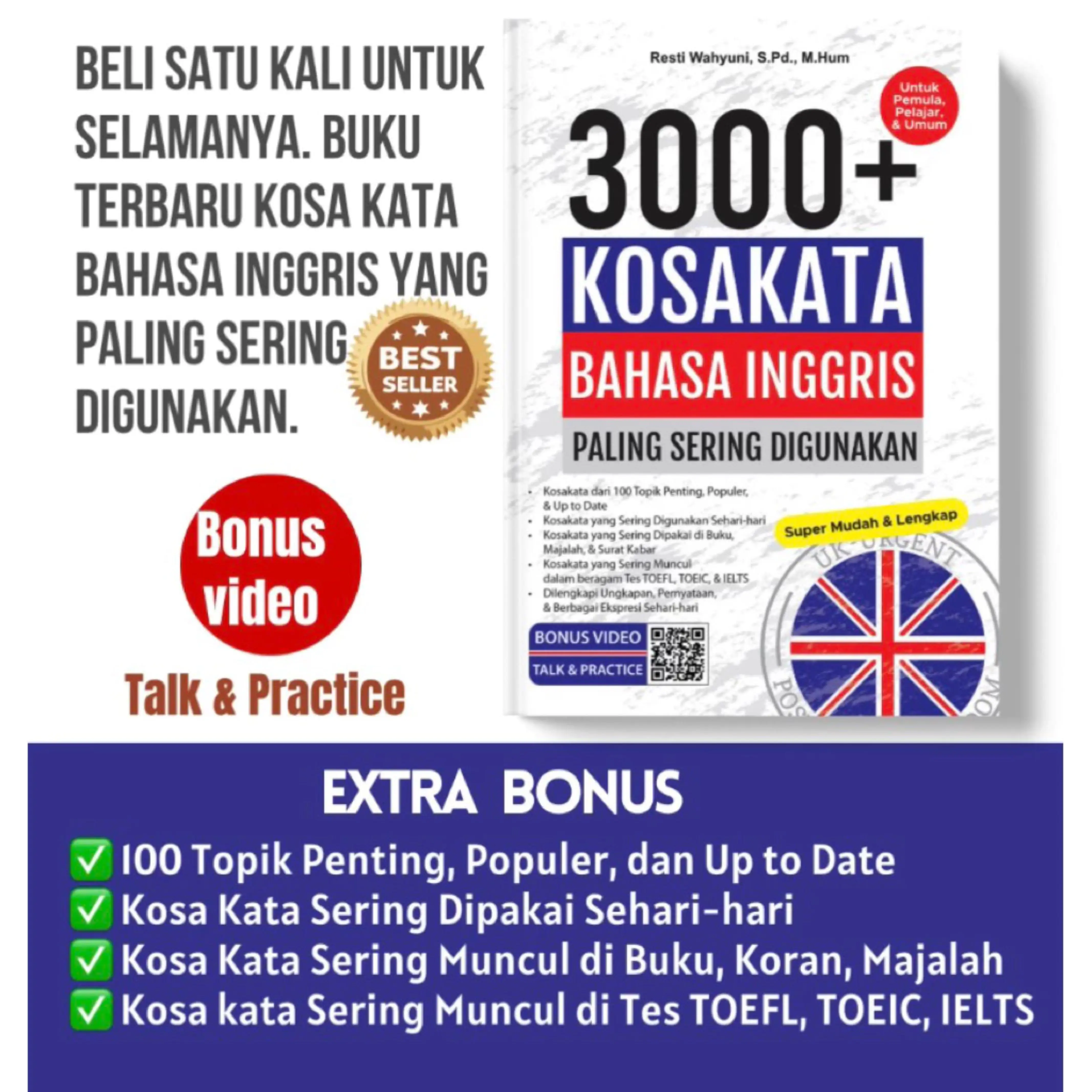 Buku 3000+ Kosakata Bahasa Inggris Paling Sering Digunakan