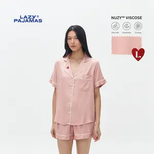 Lazy Pajamas® Classic PLAY Pajamas Set - Dusty Pink | Piyama | Baju Tidur