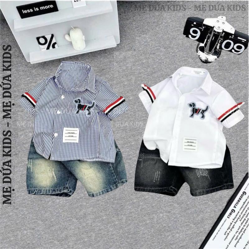 Bộ Sơ Mi THOM Ngắn Tay Cotton Mềm Mại Cho Bé Mẹ Dứa Kids Chất Vải Thoáng Mát Dễ Hoạt Động Cho Bé Đủ Size