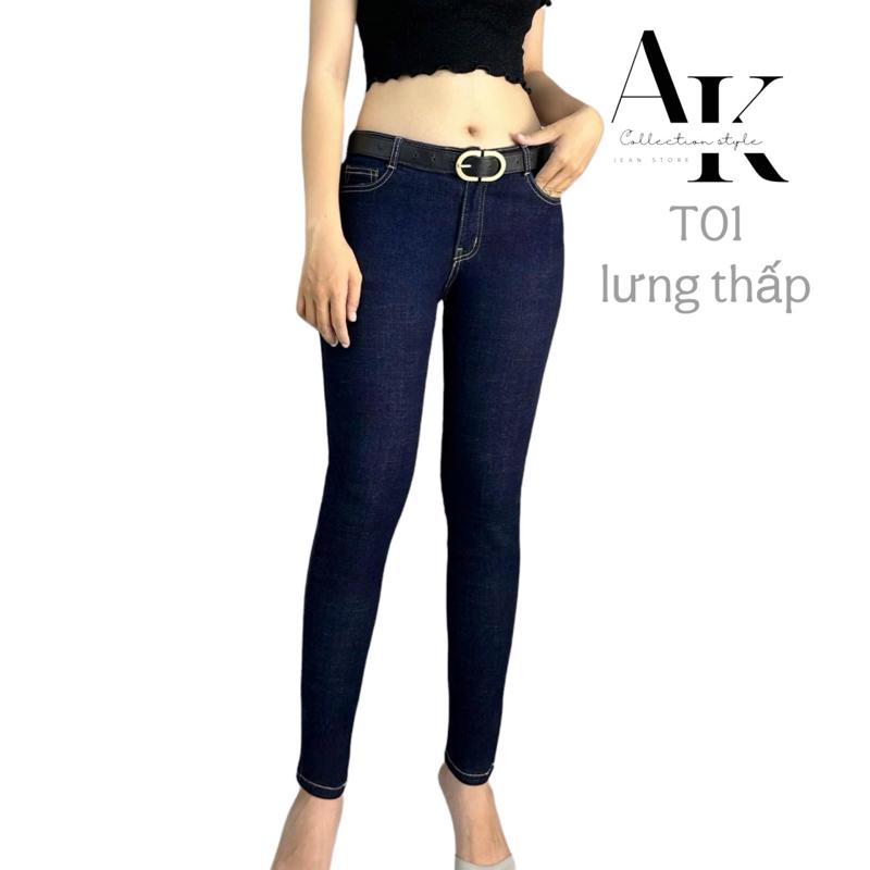 Quần Jean Nữ AKJ T01 Skinny Lưng Thấp Co Giãn Ôm Body Tôn Dáng – Jean Nữ Co Giãn Dễ Phối Đồ