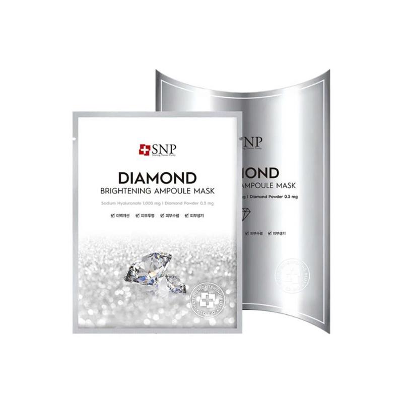 Mặt nạ giấy SNP dưỡng trắng, dưỡng ẩm Diamond Brightening Ampoule Olive Young Hàn Quốc [Hộp 10 miếng] 8
