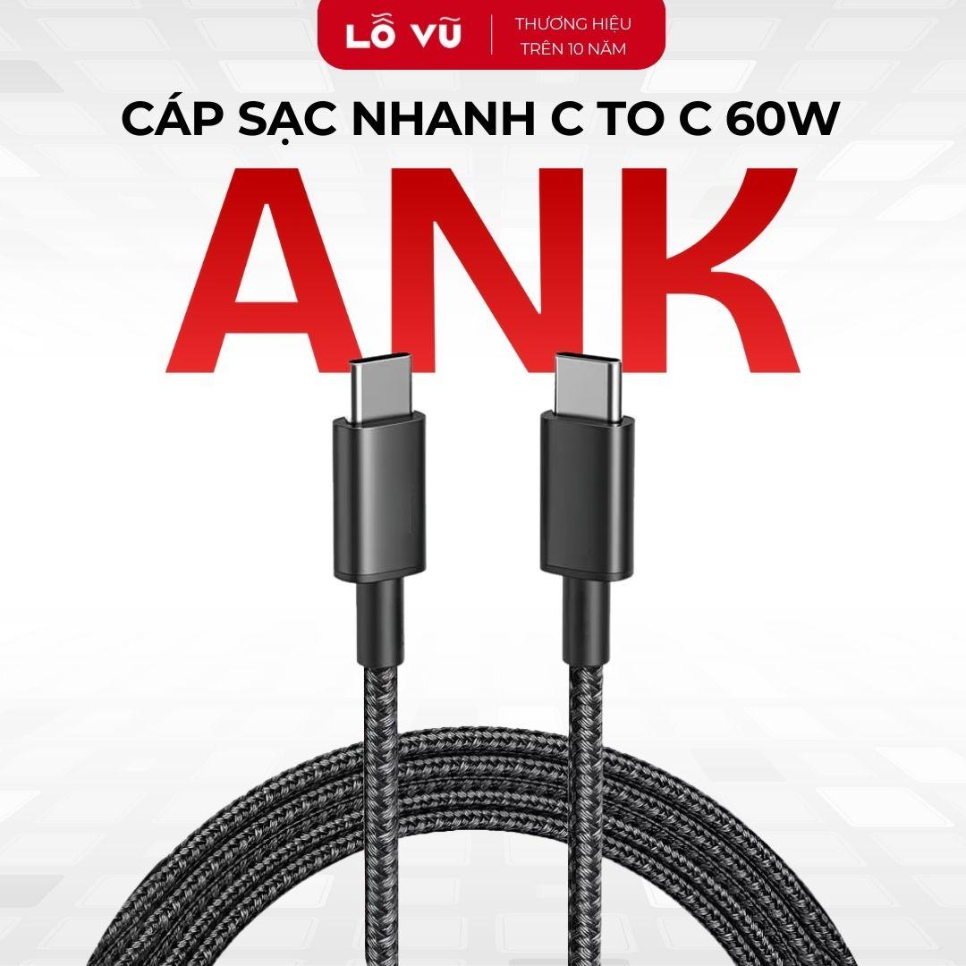 Cáp sạc Anker C to C 60W - Nobox - 1m