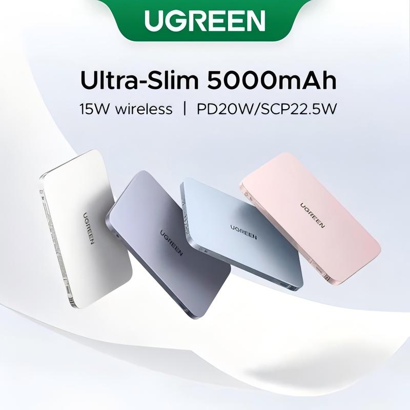 【Ultra-Slim】UGREEN Qi2 Sạc Không Dây 15W/25W, Pin Sạc Từ Tính 5000mAh/10000mAh, PD20W/PD30W, Mỏng Nhẹ, Cho iPhone 16/17/18 Pro Max, Model 75984
