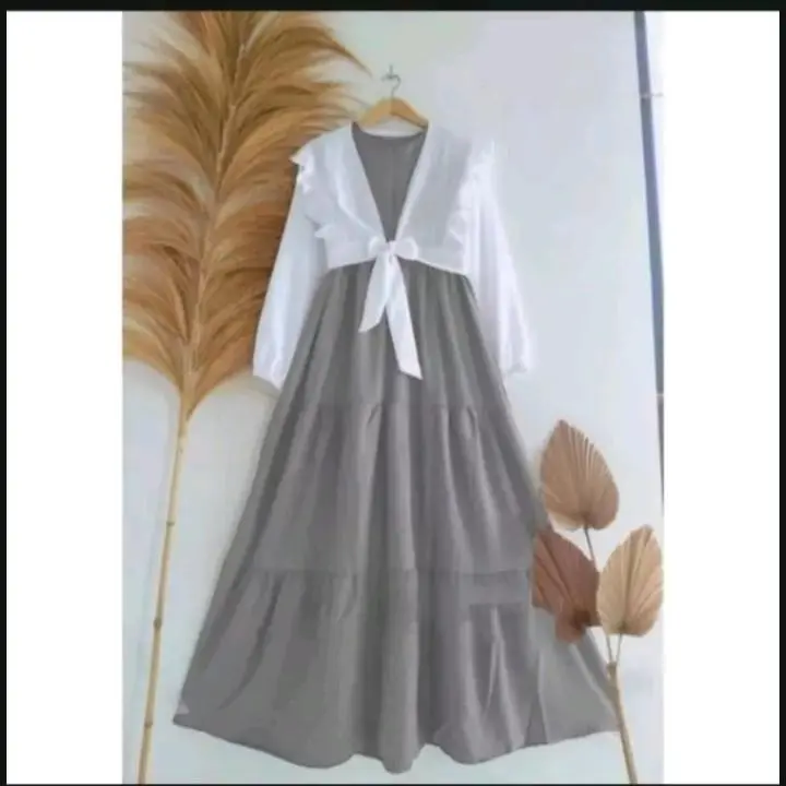 GAMIS ANAKPEREMPUAN TANGGUNG SHAKILA / 2 IN 1SETELAN ROMPI ANAK//{ROMPI NYA BISA DILEPAS}  ROMPI TERBARU//PAKIAN ANAK 4- 15 TAHUN Muslim Panjang BST002