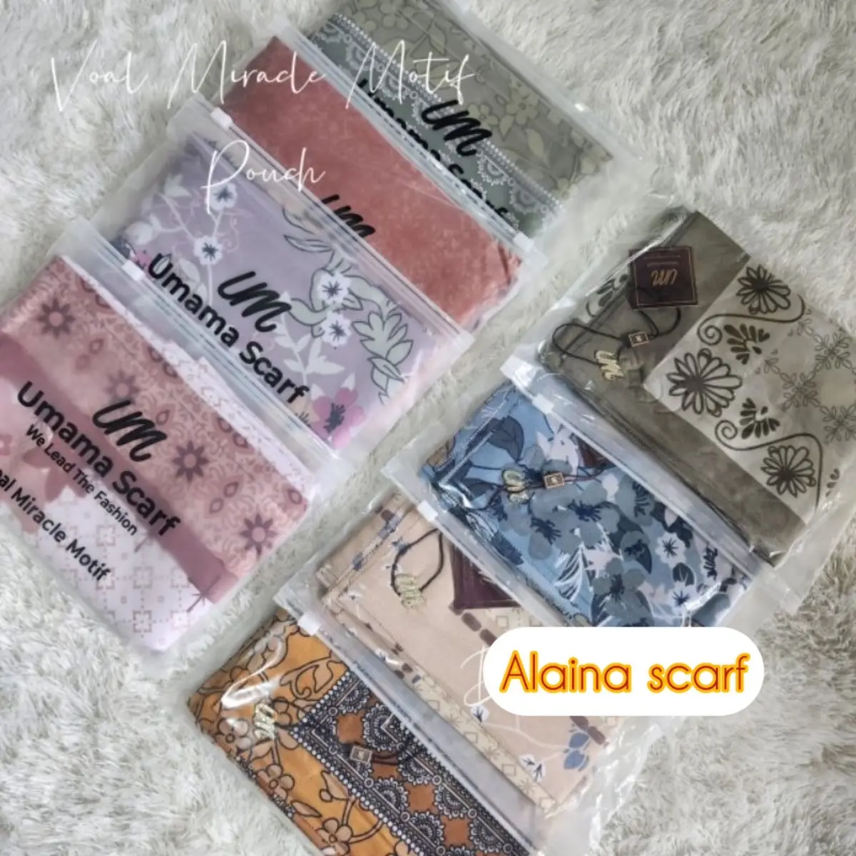 DAPAT 5 HIJAB UMAMA LOGO POUCH SWAROSKY hijab persegi Voal  Kerudung