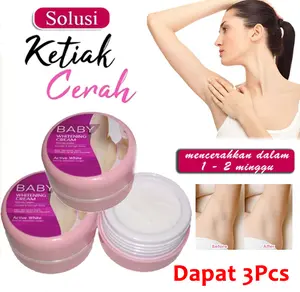 DAPAT 3 PCS Cream Baby Whitening Solusi Untuk Ketiak Lebih Cerah 20 gr