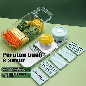 Parutan Sayur Dan Buah 9in1 Vegetable Cutter Premium Stainless Steel Multifungsi Vegetable Cutter Fruit Slicer Kitchenware