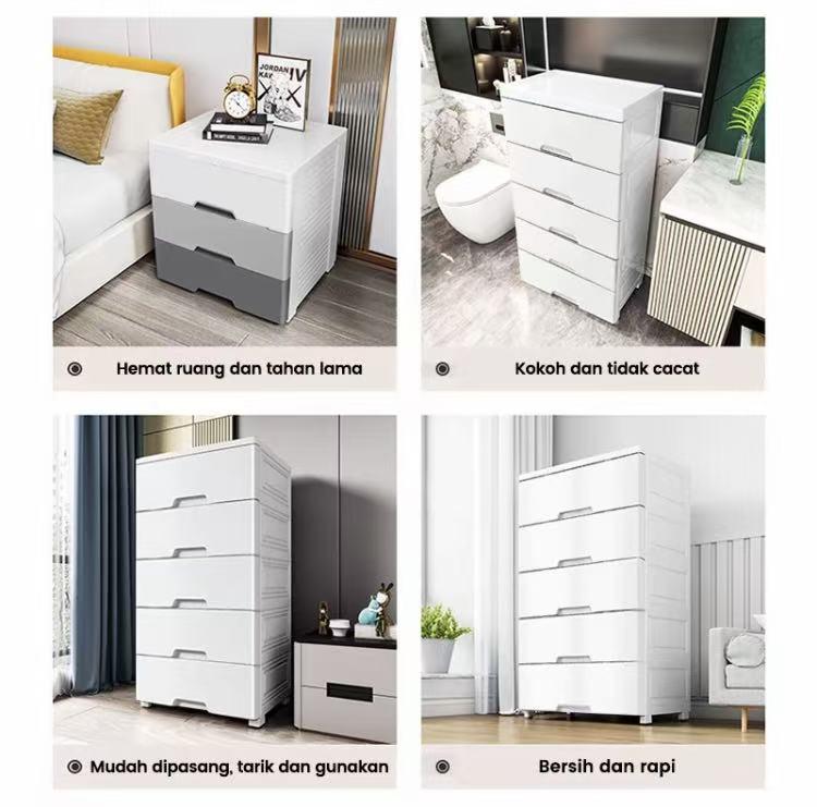 CuteBaby Lemari Pakaian/Lemariplastik/Laci Plastik/Kabinet Drawer Storage CabinetUkuran Jumbo 5 Tingkat Termurah Lemari Penyimpanan