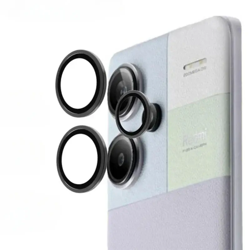 Bảo vệ vòng kim loại cho Xiaomi Redmi Note 13 Pro + 13Pro ProPlus, 4G, 5G, Eagle Eye,  Ốp camera Màng Bảo Vệ Ống Kính HD, kính cường lực cong trong suốt, nắp lưng màn hình Phụ Kiện Phone 4