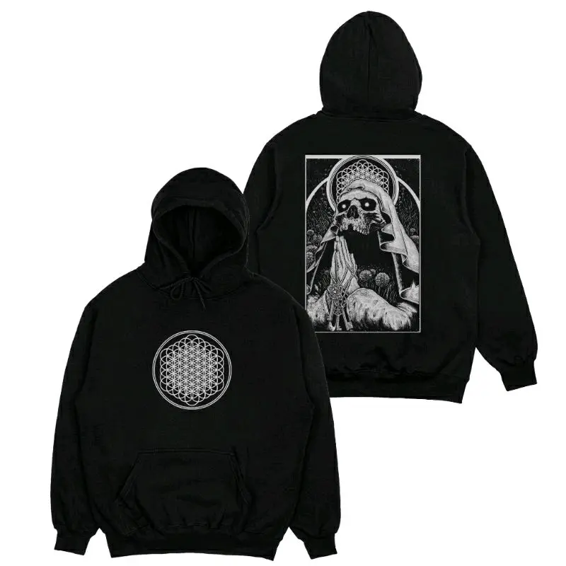 Sweater Jumper Pria Hitam Distro BMTH Bring Me The Horizon Logo1 Unisex Bahan Fleece Cotton Tebal Tangan Panjang Nyaman Sablon High Keren hoodie basic lokal