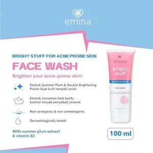 Emina Bright Stuff for Acne Prone Skin Moisturizing Cream | Acne Prone Skin Face Wash  Original 100%