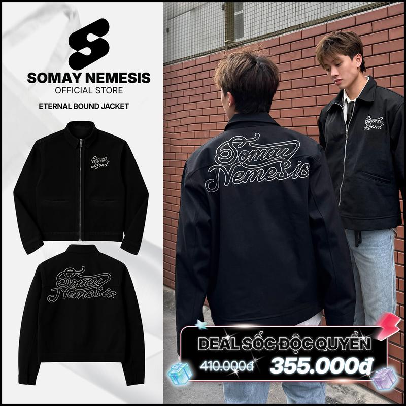 Somay Nemesis | Áo Khoác Jean Denim Cổ Bẻ Form Boxy Phong Cách Vintage Local Brand Kaki Jacket Thêu Họa Tiết Nam Nữ