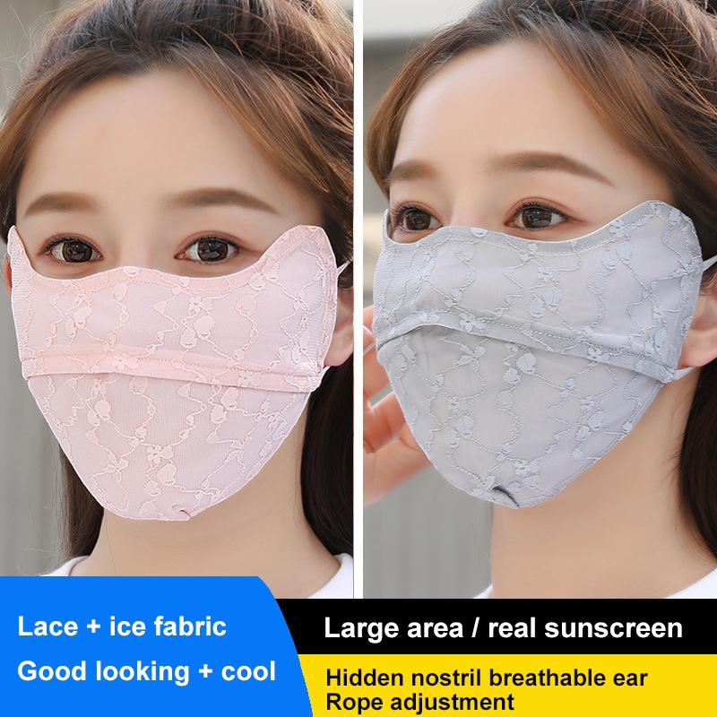 Mặt Nạ Chống Nắng, Chất Liệu Lụa Lạnh, UPF50 +, Chống Tia UV, Làm Mát, Nhanh Khô, Thời Trang 2