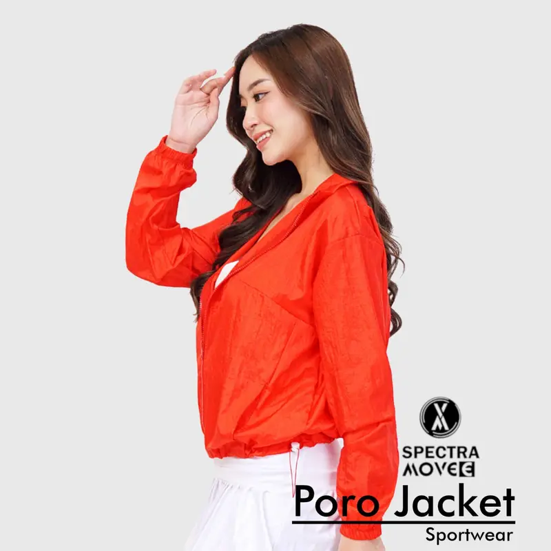 Jaket PORO merah putih olahraga wanita gym murah baju olahraga tangan panjang zumba aerobic Sport 2