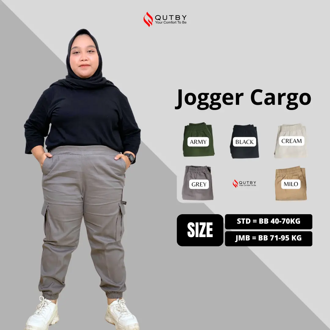 QUTBY - Celana Panjang Jogger Jumbo Wanita Muat BB 40-95Kg