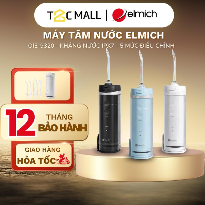 Máy Tăm Nước Elmich Phím Bấm Điện Tử Hàng Cao Cấp OIE-9320 Kháng Nước IPX7 Và 5 Mức Điều Chỉnh Áp Suất - T2C MALL