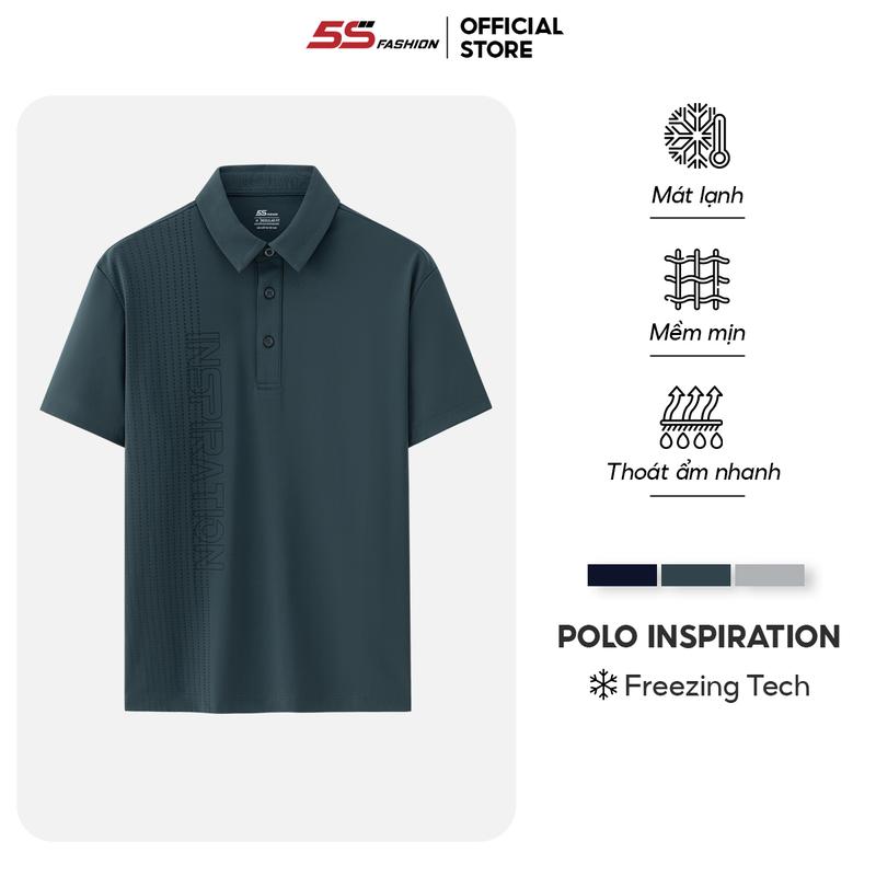 Áo Polo Nam Thể Thao 5S FASHION Nhẹ Mát Lạnh Thiết Kế In Chữ Phong Cách, Phom Regular APC25039 polo  golf