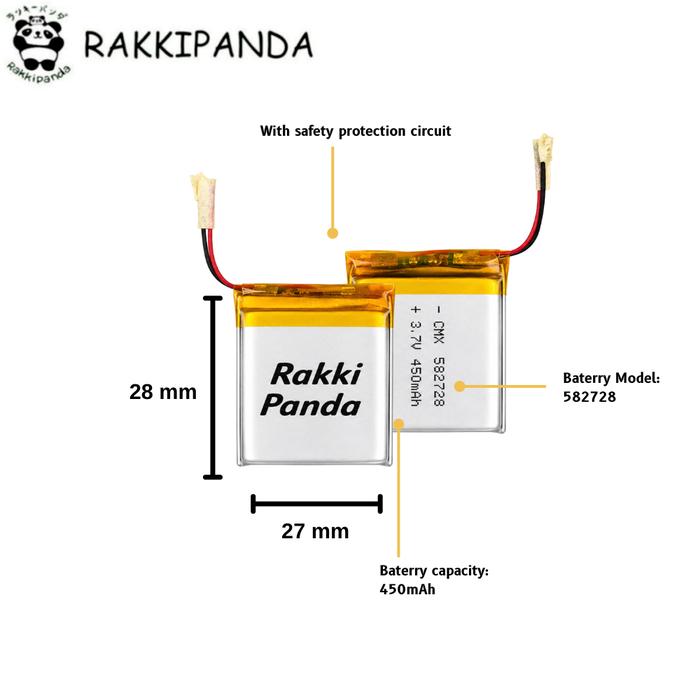 Gambar RakkiPanda Baterai Pouch Universal Li-Po 3.7V 450mAh Tanpa Soket - 40*30*40 450mAh dari Rakki Panda Indonesia Kota Administrasi Jakarta Pusat 5 Tokopedia