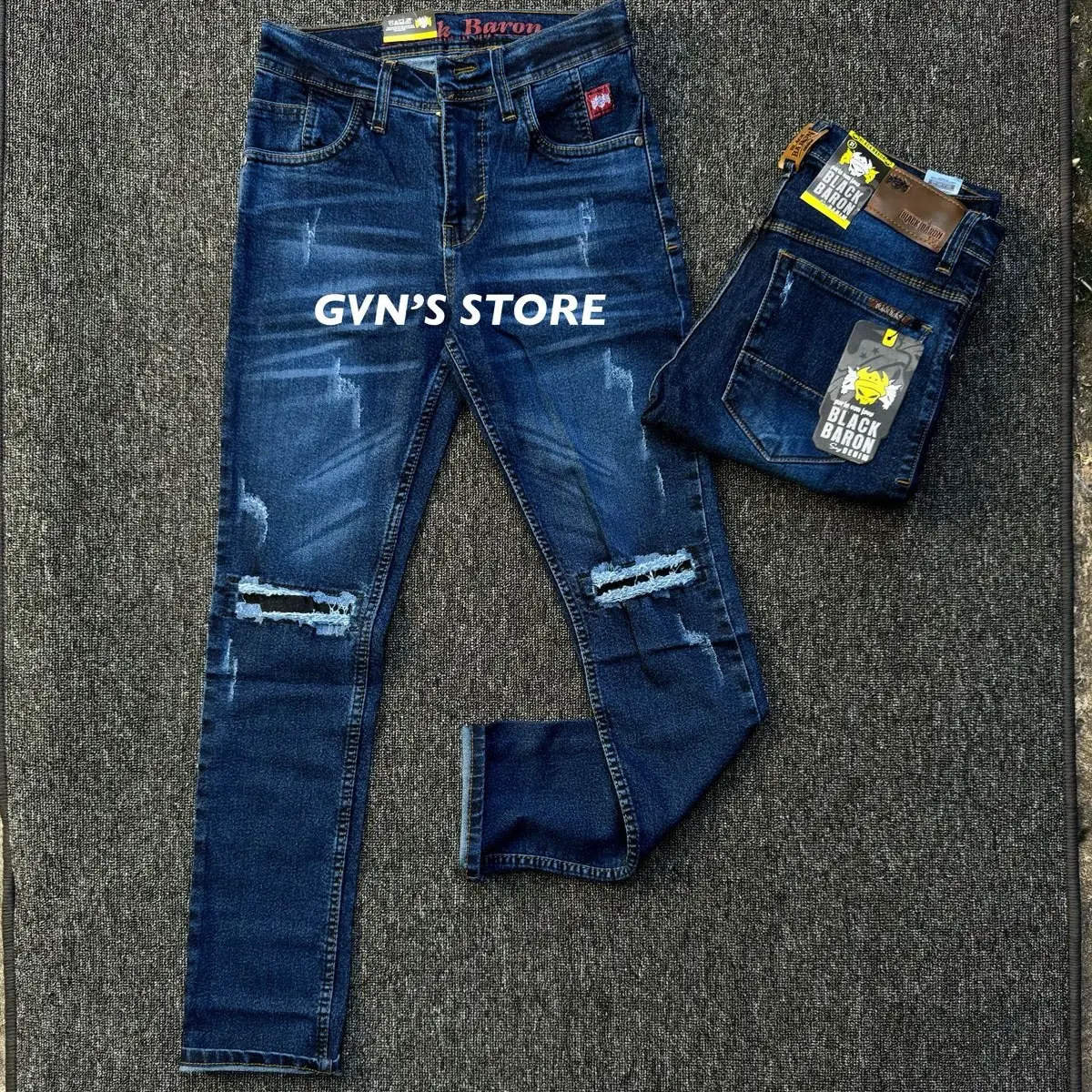 SIZE 28-33 [BISA COD]celana jeans panjang black baron warna biru slimfit bahan melar Denim Hitam Stretch Skinny Nyaman Tebal Lembut Pria vintage blue denim outfit