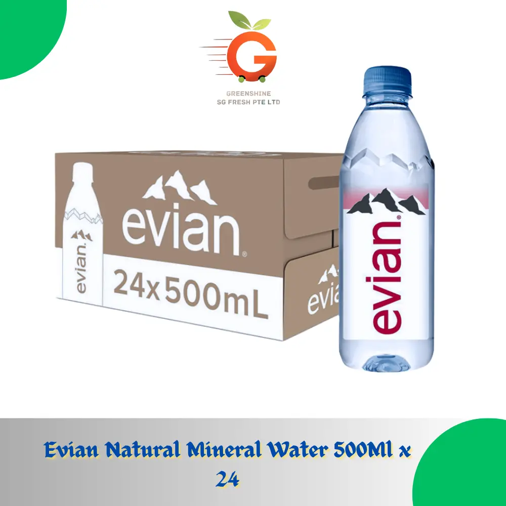 Evian natural mineral water 500ml x 24