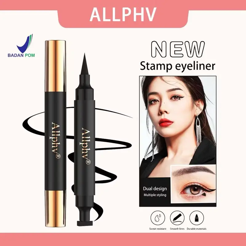 [ BPOM] 2IN1 Eyeliner Stamp Waterproof Black Anti Air Tahan Lama 0