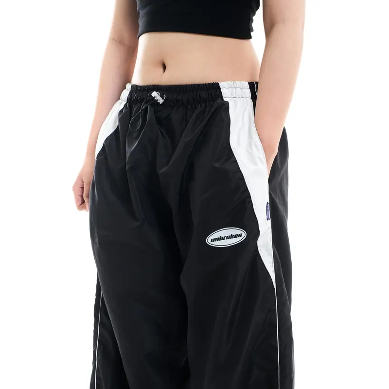 Unbroken Official BAGGY PANTS VINTAGE Casual Celana Panjang Wanita unsex regular skena loose parasut karet Hitam Simple Basic 2