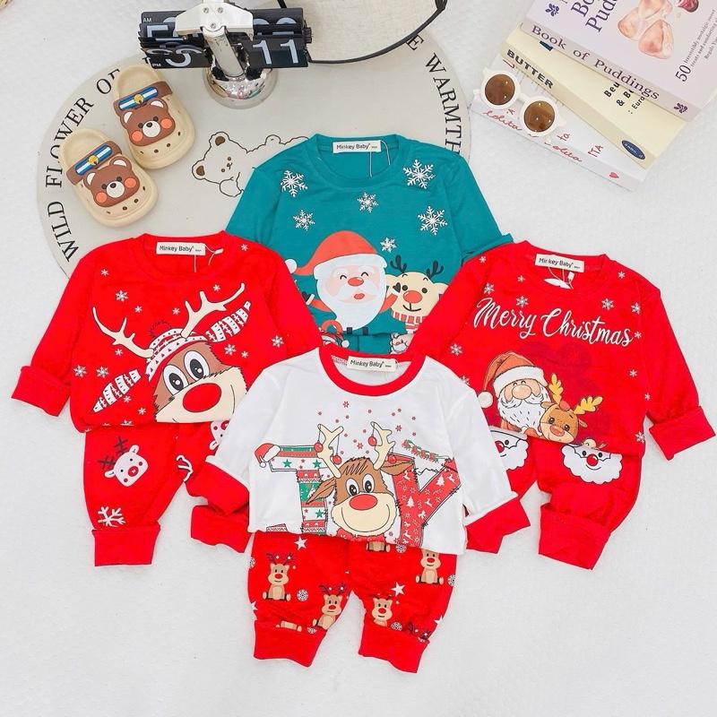Shin Kids Dưới 1m25 6-28kg Đồ Giáng Sinh Cho Bé Trai Và Bé Gái. Bộ Noel Dài Tay Chất Thun Lạnh Minkey BaBy Cho Bé Trai Và Bé Gái.