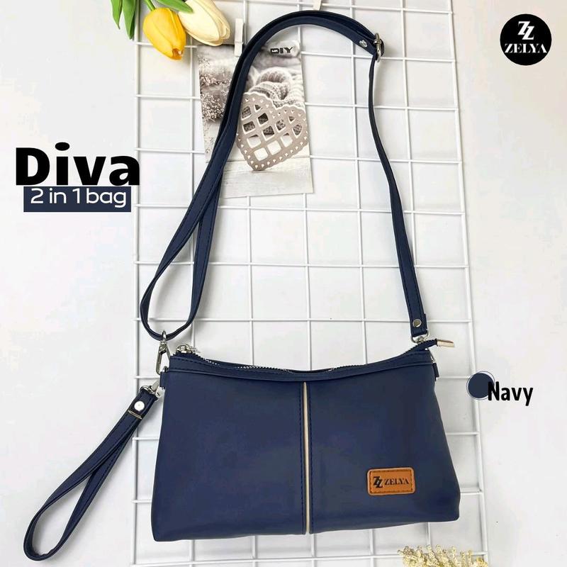 (ZELYA) DIVA BAG BY ZELYA, Tas Selempang 2in 1 bisa sling bag, hand bag tas selempang wanita simpel local  bag bags 6