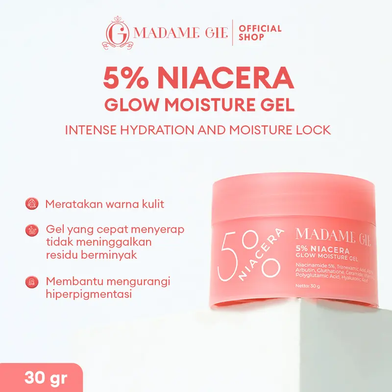 [DOKTIF APPROVED] [SPECIAL CREATOR] Madame Gie 5% Niacera Glow Moisture Gel - Skincare Pelembab dan Pencerah Wajah 2