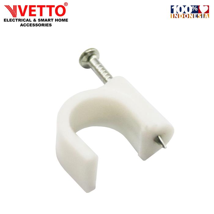 Gambar Klem Kabel Putih Dengan Paku Beton - Isi 25 Pcs - 4 MM dari Vetto Indonesia Kota Tangerang 5 Tokopedia