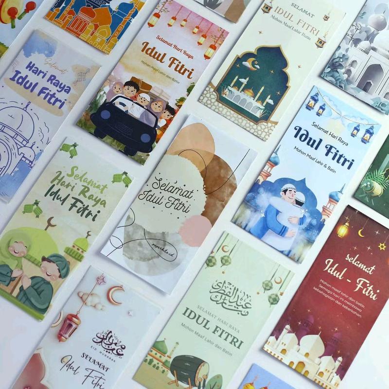 [ Isi 50pcs Pilih Motif Ready Chat Kami ] Angpau Lebaran Motif Kartun Lucu Isi 50pcs | Amplop Hari Raya Idul Fitri | Amplop Angpao Lebaran | Amplop THR Ukuran M & L Motif 5