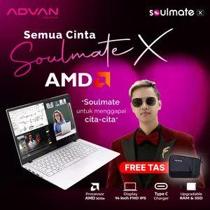 [Exclusive Toni_cu] ADVAN Soulmate X 14” IPS FHD AMD 3020e 4GB/128GB Free Windows 11 Original Laptop Notebook Upgradeable