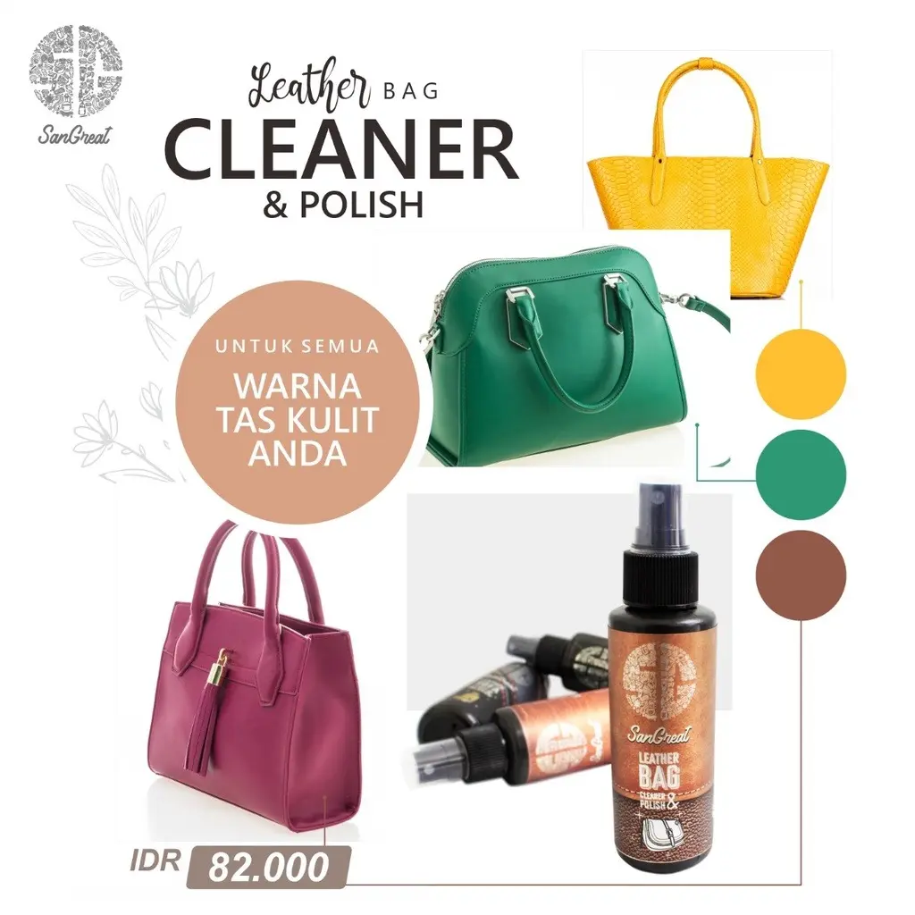 Leather bag cleaner and conditioner pembersih tas kulit asli branded terbaik 100 ml untuk jamur
