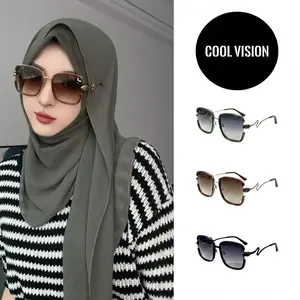 Coolvision Kacamata Hitam Wanita Titanium UV Protection Anti-Bingkai Polarized TR90 Retro Korea Kualitas Tinggi Tanpa Bingkai Kacamata Fashion Impor【b8104】Eyewear