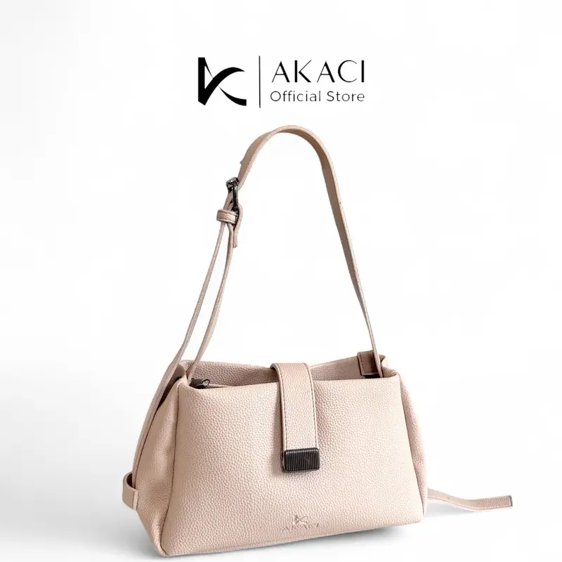 Shoulder Bag wanita NAOMI Akaci 09-8477 Bahan kulit sintetis 1 ruang Tas selempang cewek terbaru tas kuliah kerja simpel murah 0