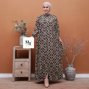 Gamis Motif Mesya Rayon Premium Busui Friendly by BatikM3 Collection
