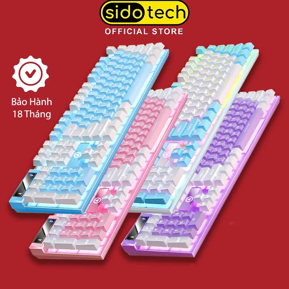 Bàn phím máy tính có dây giả cơ SIDOTECH K500 gaming led rgb màu hồng hành trình phím vừa phải giúp gõ nhanh chống nước tốt cho pc laptop chơi game văn phòng | BigBuy360 - bigbuy360.vn Bàn phím máy tính có dây giả cơ SIDOTECH K500 gaming led rgb màu hồng hành trình phím vừa phải giúp gõ nhanh chống nước tốt cho pc laptop chơi game văn phòng | BigBuy360 - bigbuy360.vn